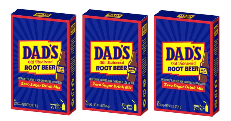 SINGLES TO GO! Dad's Old Fashioned Root Beer - Sugar Free Powdered Drink Mix - 3 Boxes with 6 Sticks Per Box - 18 Total Packets - Low Calorie - 0.53 Ounce (Pack of 3) - Image 1